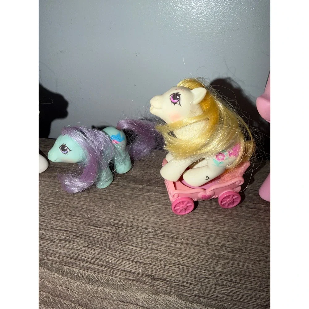 My Little Pony Lot vintage and modern  Figures with vintage baby Carriages